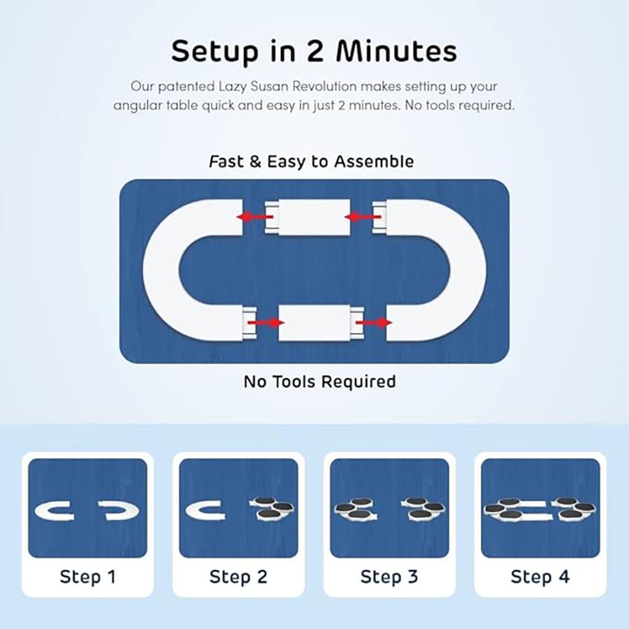 Lazy Susans Revolution Dining Tables Turntable Expandable Dishes Turntable Organizer for Rectangular Tables