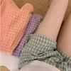 Women Plaid Lounge Shorts High Waist Summer Thin Loose Casual Sleep Shorts