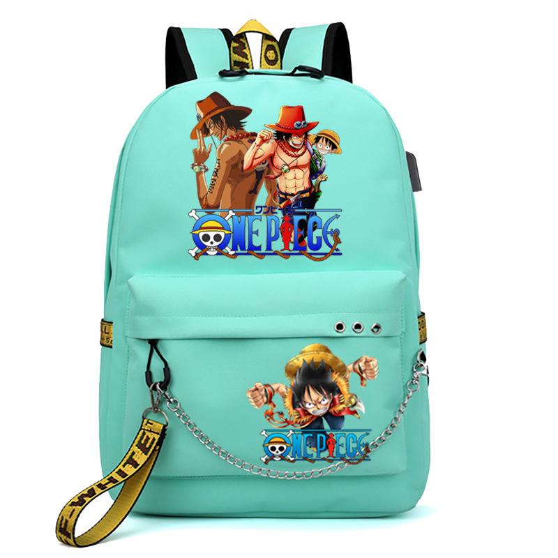 One Piece Print USB School Bag for Primary and Secondary School Students Men and Women Webbing Backpack