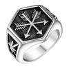 Men's Thai Silver Arrow Ring: Retro Punk Wide Band Open Thumb Ring
