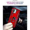 Coque et Verres Trempés - E.F.Connection - pour Xiaomi Redmi 13C - Rouge - Antichoc - Support 360°