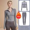 Women's Long Sleeve Sports Yoga Jacket - Stand Collar Cardigan for Running, Fitness, and Pilates
