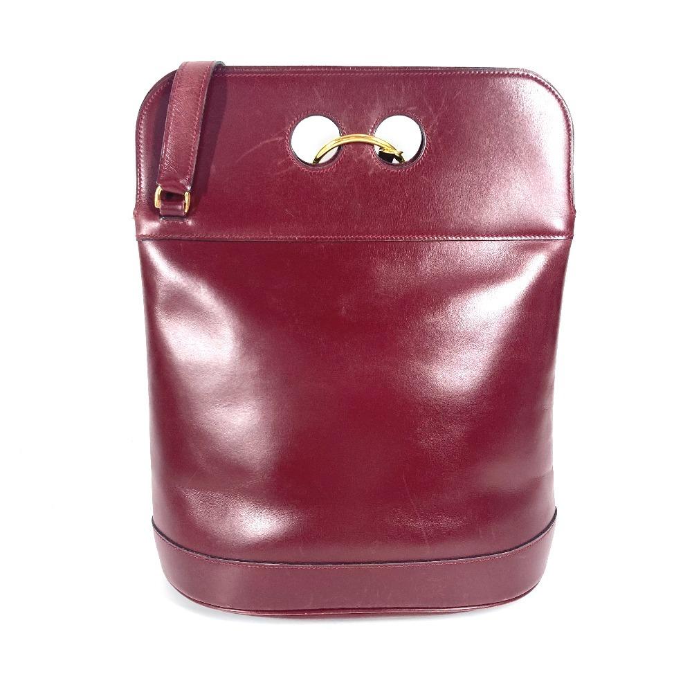 HERMES vintage Alix Crossbody Shoulder Bag Leather Bordeaux Based/GoldHardware