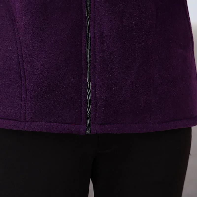 Winter Plus Velvet Thickened Warm Jacket, Age-reducing Women's New Polar Fleece Top, Loose and Thin Fleece