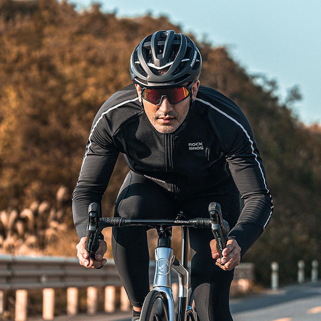 Warm Autumn/winter Long Sleeve Cycling Jersey M - Black