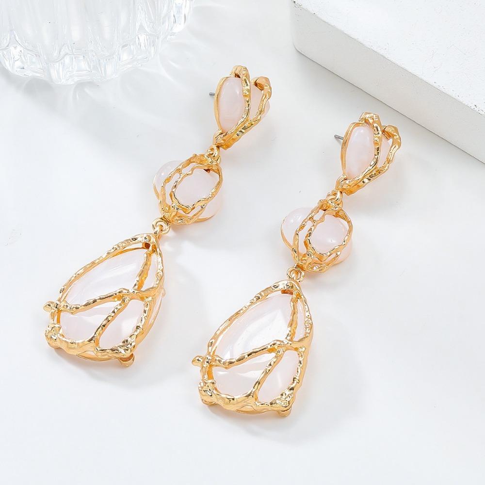 Europe and America Exaggerate Cat Eye Stone Design Earrings Jewelry Accessories Suitable for Date, Party, Festival Gifts