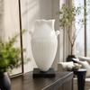 Faux-Jade Resin Vase Ornamental Stone-Look for Tabletop Display,