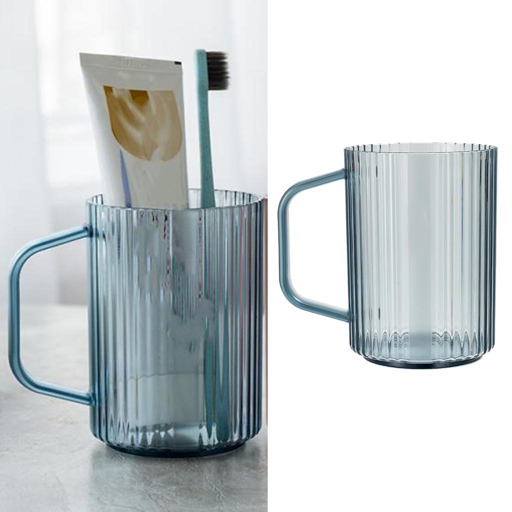 Transparenter Zahnbürstenbecher Multifunktional Bequemer Griff Plastikbecher für Zuhause Badezimmer
