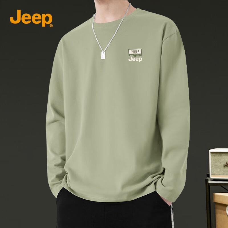 JEEP Men s Pure Cotton Loose Fit Long Sleeve T-Shirt L