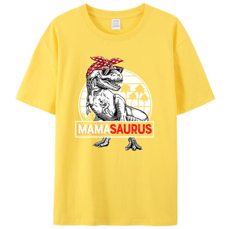 Mamasaurus T Rex Dinosaur Funny Mama Saurus Mother's Family T-Shirt Casual Men's Clothing Women Graphic Tee Shirts Cotton Tops