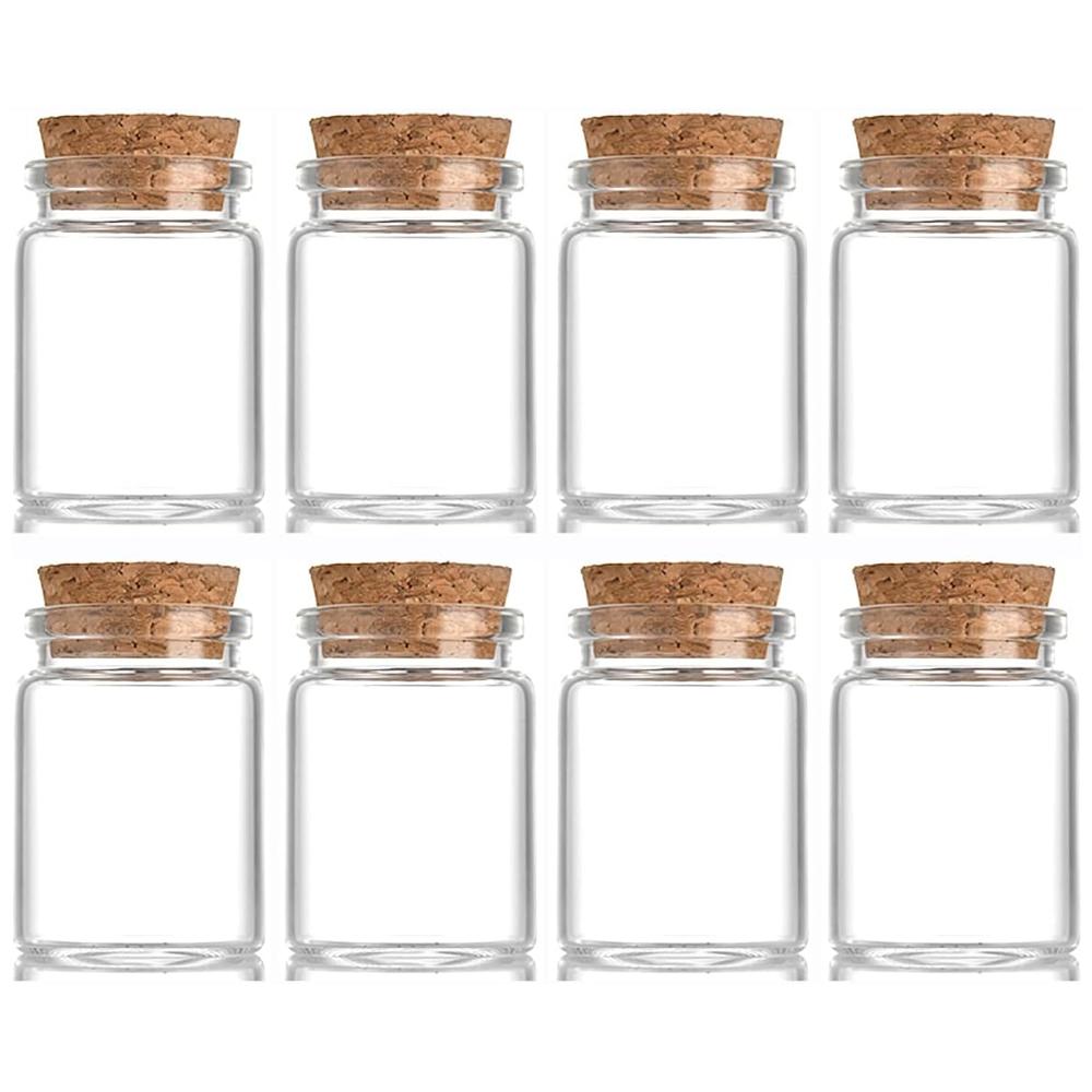 30ml Glass Bottles with Cork Stoppers, Tiny Glass Vials Corks Jars Mini Glass Bottles Small Decorative Bottle Art Crafts Storage