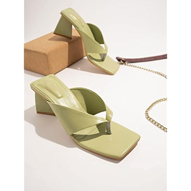 Shoetopia Women S Block Heel Sandal 7 UK зелёный