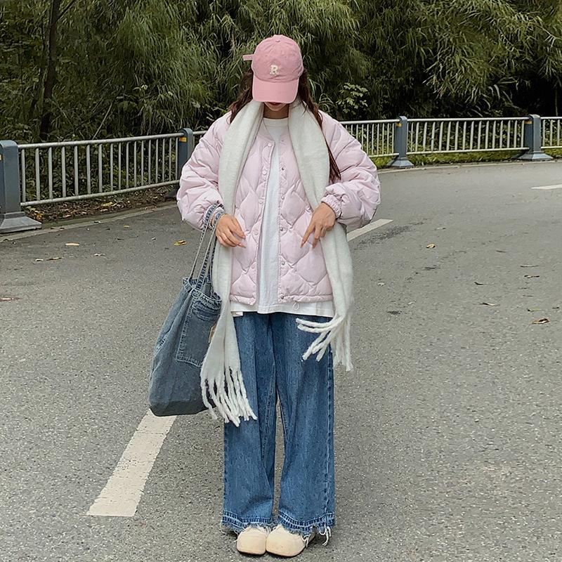 

2025 Lingqui down cotton jacket for women in autumn and winter, light and light, warm and loose, slim student casual cotton jacket XL