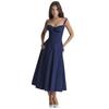 2026 popular summer commuter temperament solid color fashionable high-end suspender dress skirt women