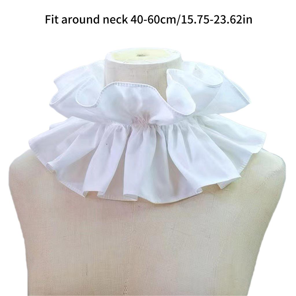 Victorian Ruffled Collar Elegant Sweet Girls Blouse Collar Lapel Shawl Decorative Lapel for Lady Medieval Cosplay