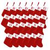 Gold & Blue Christmas Letter Socks – Red Knitted Stockings for Home & Window Display Decor