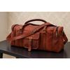 Echtes braunes Leder Reisetasche Sport Gym Bag Wochenende Reise AirCabin Gepäck