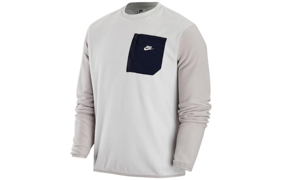Nike Sweatshirts Men s Gray Crew Neck Moderate Regular FD2376-025 XS