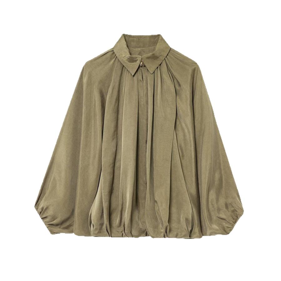 Lässiger Stil Frühling Neue Mode Lockere Fledermausärmel Aufgeblasene Fliegerjacke