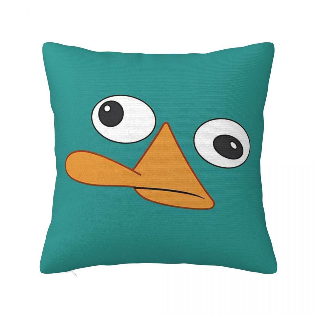 Perry The Platypus Square Pillow Case Cartoon Duck Cushion Covers Awesome Zippered Decor Pillowcase for Car cm