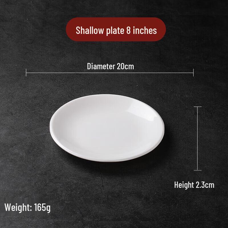 A5 Melamine White Round Dinner Plates