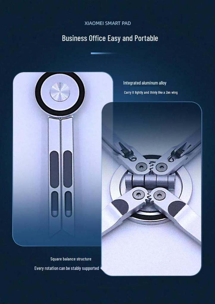 Adjustable Aluminum Laptop Stand with Cooling for Desktop, Phone, and Tablet