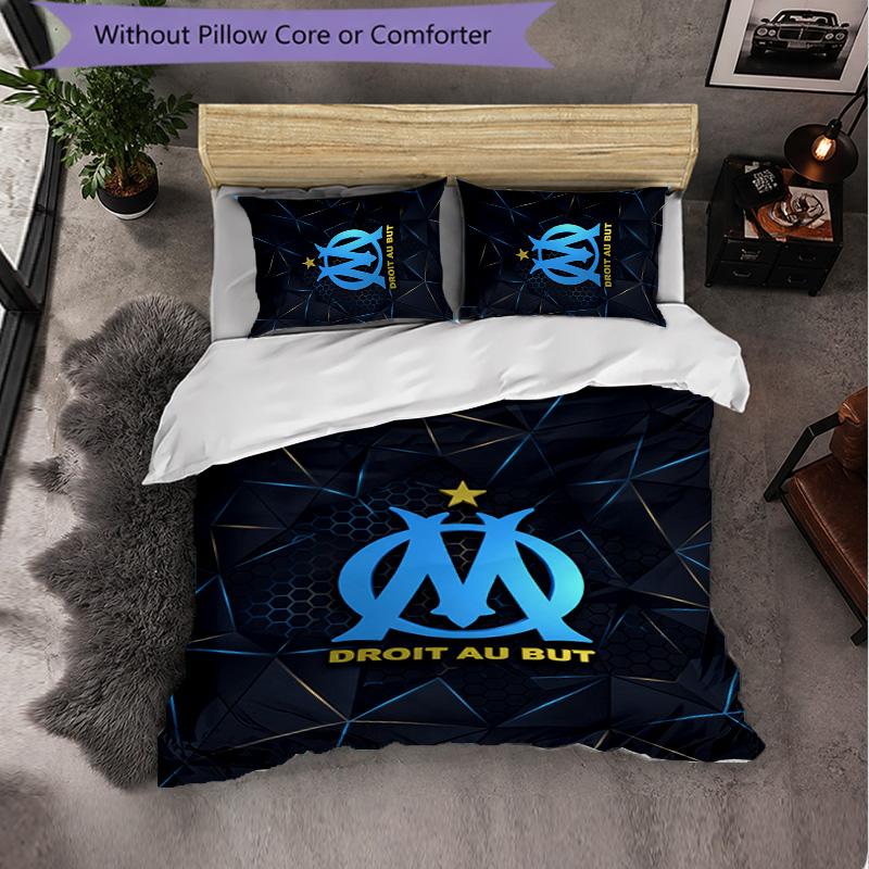 Olympique Lyonnais FC Themed Bedding 3Pcs Duvet Cover Set Decorative Bed Linen For Teen Room Home Decoration