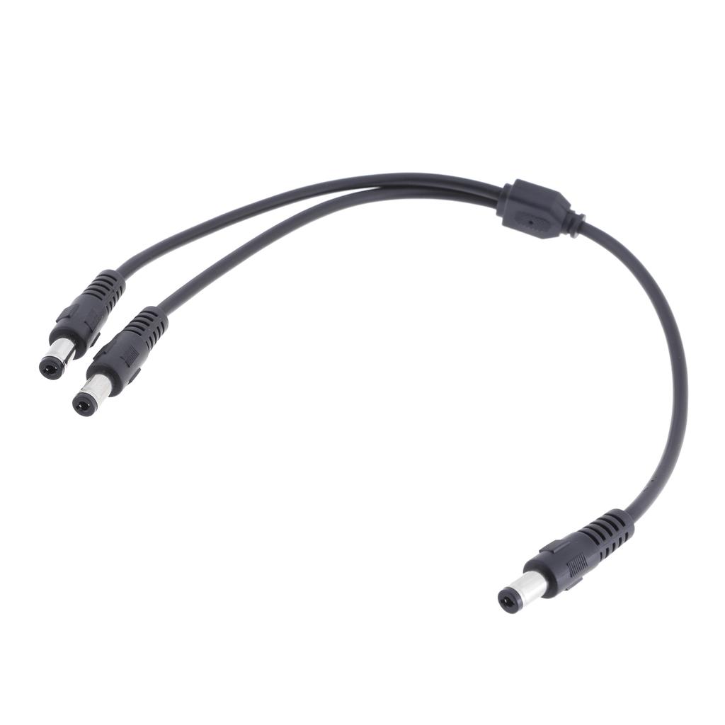 DC5.5x2.1mm Splitter Power Cable 18AWG Male To 2 Male Connectors for Security Cameras LED Lights 30CM