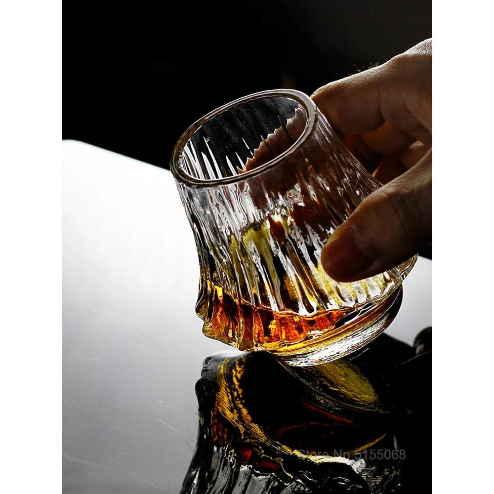 Japan Fuji Mountain Irregular Old Fashioned Whiskey Glass Volcanic Wine Cup Artwork Present Box Whisky Tumbler Brandy Snifter