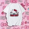 2026 new Summer HelloKitty Cute Print Tee Casual Short Sleeve Cotton Tops for Adults Kids Sweet Kawaii Style Daily Outfit