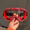 Rhinestone Ski Goggles for Women, Bling Oversized Snowboard Goggles, Fashion Snow Goggles for Winter Sports