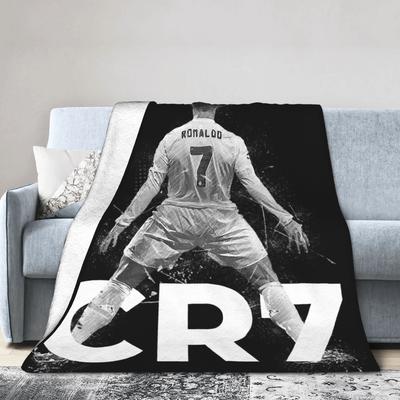 CR7  Football Soccer Blanket Ronaldos Flannel Funny Warm Throw Blanket for Bedding Lounge Decoration