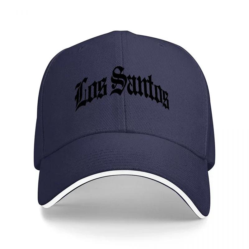 Los Santos Schwarze Baseballkappe Klassischer Streetstyle Gesticktes Logo Verstellbare Snapback-Kappe für Urbane Mode-Enthusiasten