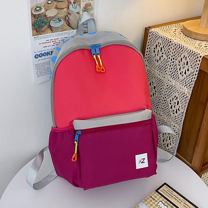 New Fashion Color Block Cute Backpack For Teens Lightweight And Stylish Shoulder Bag With High Color Value