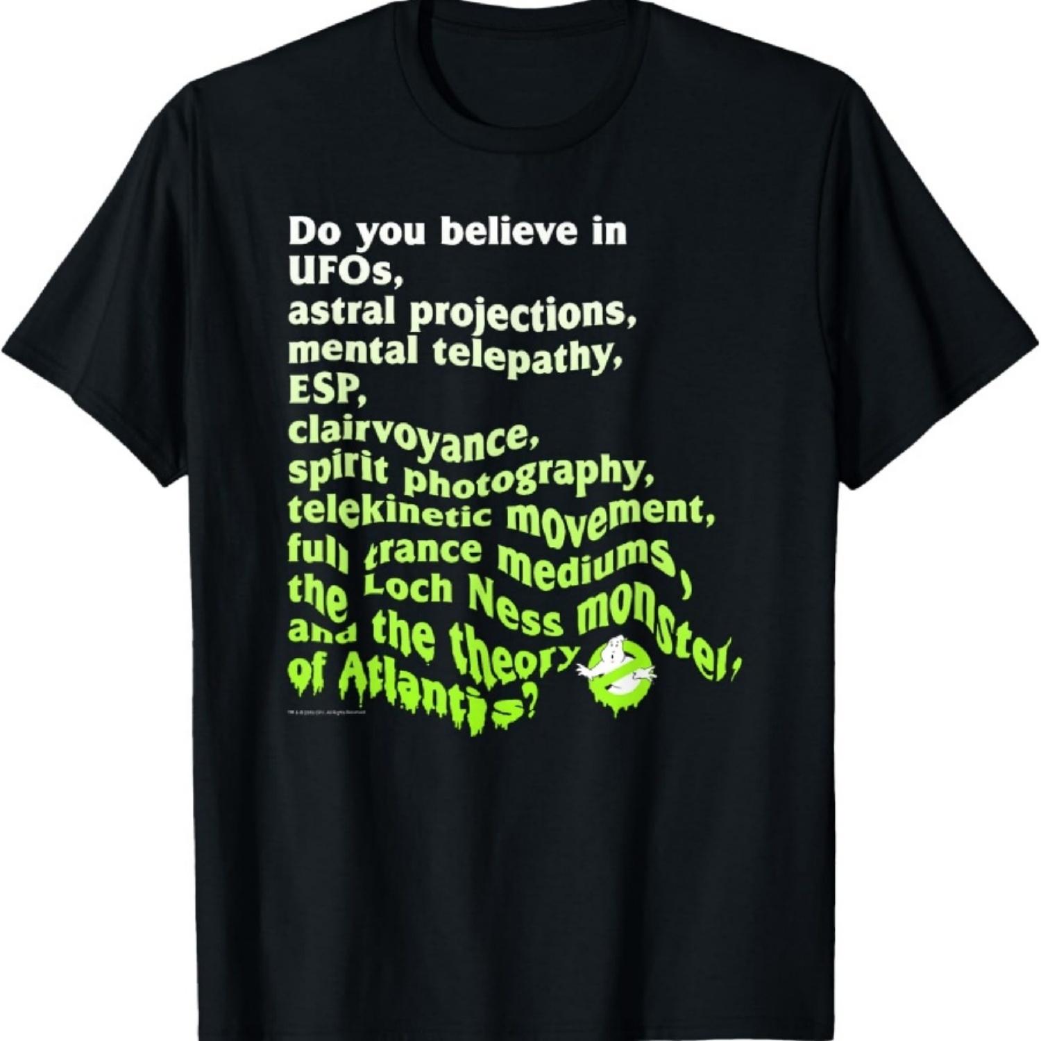 Охотники за привидениями Верите ли вы в смешную ретро-кинофутболку XXXXXL чёрный