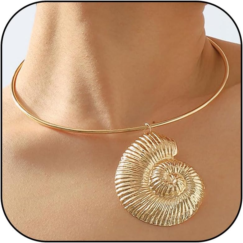 Dcfywl731 Starfish Seashell Necklace for Women Shell Pendant Accessories Chunky Gold Beach Jewelry Womens Fashion Accessories Summer Outfits for