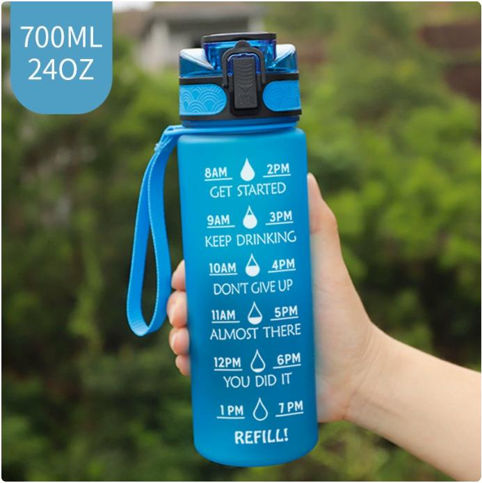 1L/500mL Plastic Kettle Tritan Material Matte Gradient Bounce Sports Water Bottle Space Cup Travel Cup