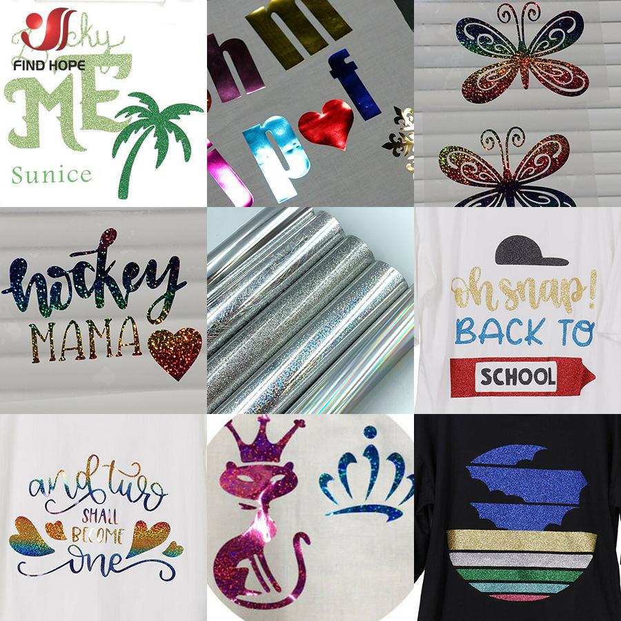 20cm*25cm Bundle Glitter Shiny Heat Transfer Vinyl Iron-on Heat Press HTV T-shirt Textiles cut Craft Cutter Film