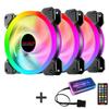 COOLMOON Radiance RGB 12cm Dual Aperture LED Cooling Fan for Desktop Computers