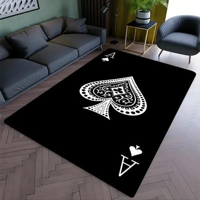 Ace of Hearts Poker Card Pattern Carpet Living Room Bedroom Bedside Sofa Area Rug Soft Indoor Game Room Floor Mat Home Decor