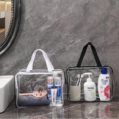 Large Transparent PVC Zipper Handbag - 3D Waterproof Toiletry Storage Bag
