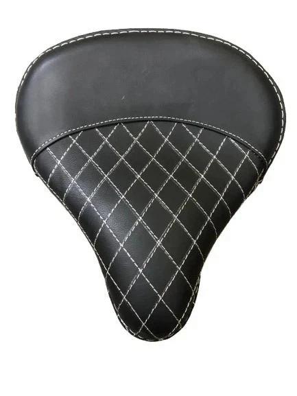 Fits For Royal Enfield Front And Rear Black & White Seat - Diamond Style Thread