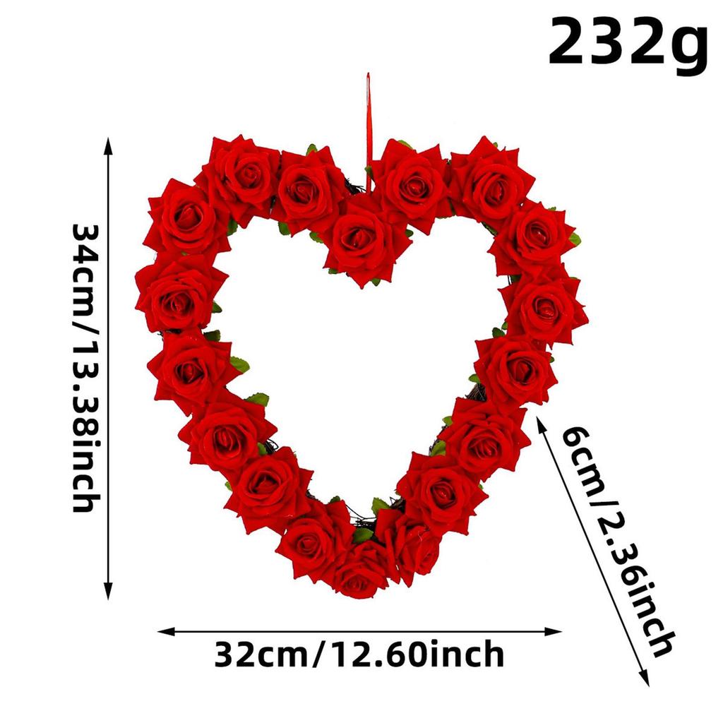 Ghirlanda a Forma di Cuore Romantica Ghirlanda per San Valentino Ghirlanda per Porta d'Ingresso per Anniversario Festa Matrimonio Finestra Festività Interno