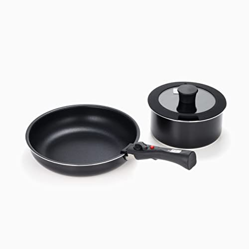IRIS OHYAMA (IRIS) Frying Pan Set, Black, 26cm, 4-Piece Set, TF-SE4