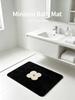 Soft Flocking Flower Bathroom Mat Non‑Slip Absorbent Bath Rug Black Beige Floral Doormat Floor Carpet For Shower Room Home Decor