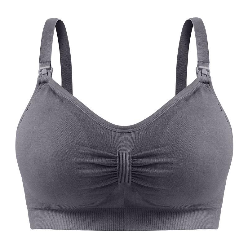 Plus Size Front-Opening Seamless Nursing Bra with Removable Breathable Pads