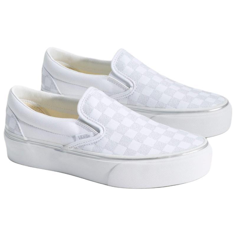 Vans CLASSIC SLIP ON Support Skateboard Shoes Unisex White Sneakers VN000EA9SLV