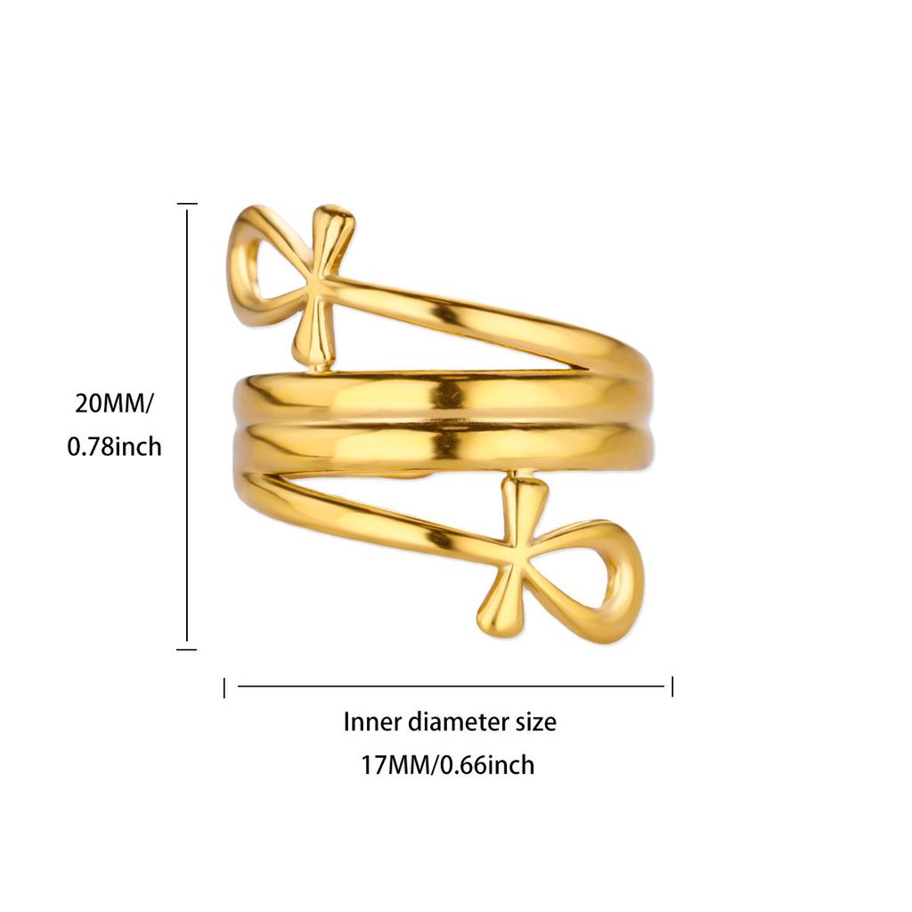 New double-layer cross ring, male and female couples ring, double-layer k ring.