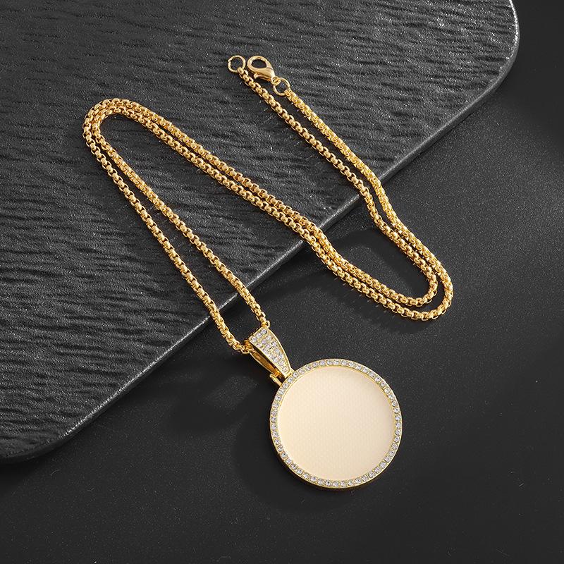 Hot Sale Round Photo Frame Moissanite Hip Hop Pendant for Men and Women