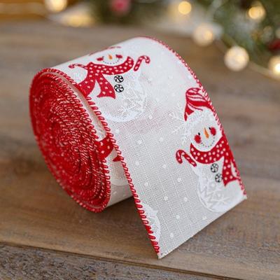 Lmitation Linen Christmas Ribbon DIY Christmas Tree Ribbon Burlap Ribbon Christmas Tree Decoration